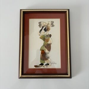Vintage Butterfly Wing Collage Art Handmade in Africa
Signed Folk Art Tribal
